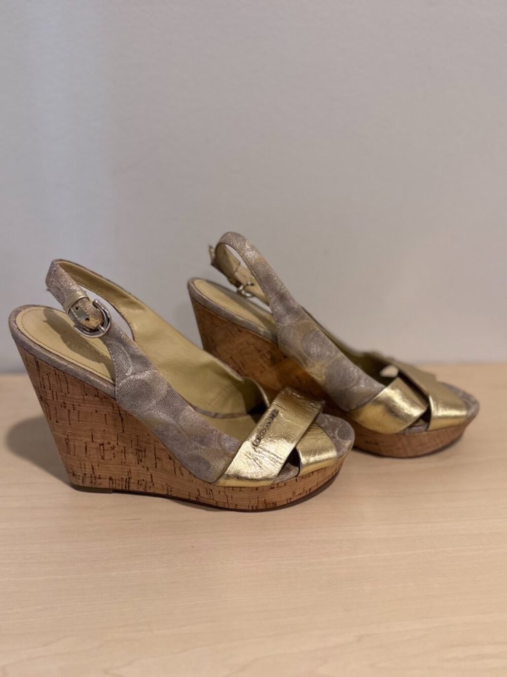 Coach Jessy Signature Cork Wedge Sandals – Gray – Women’s 7.5B 🤍🔥 - Picture 6 of 14